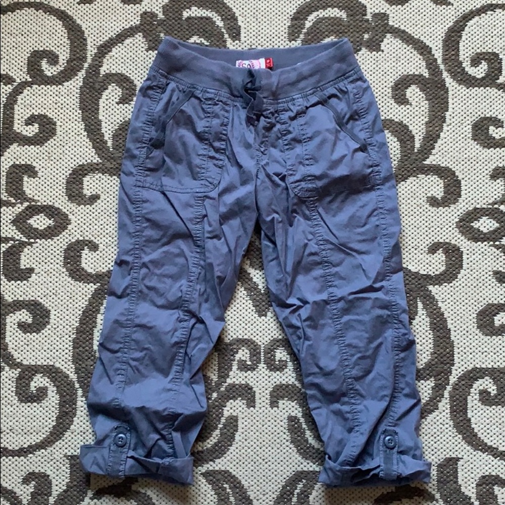 Grey Capri Cargo Style Pants